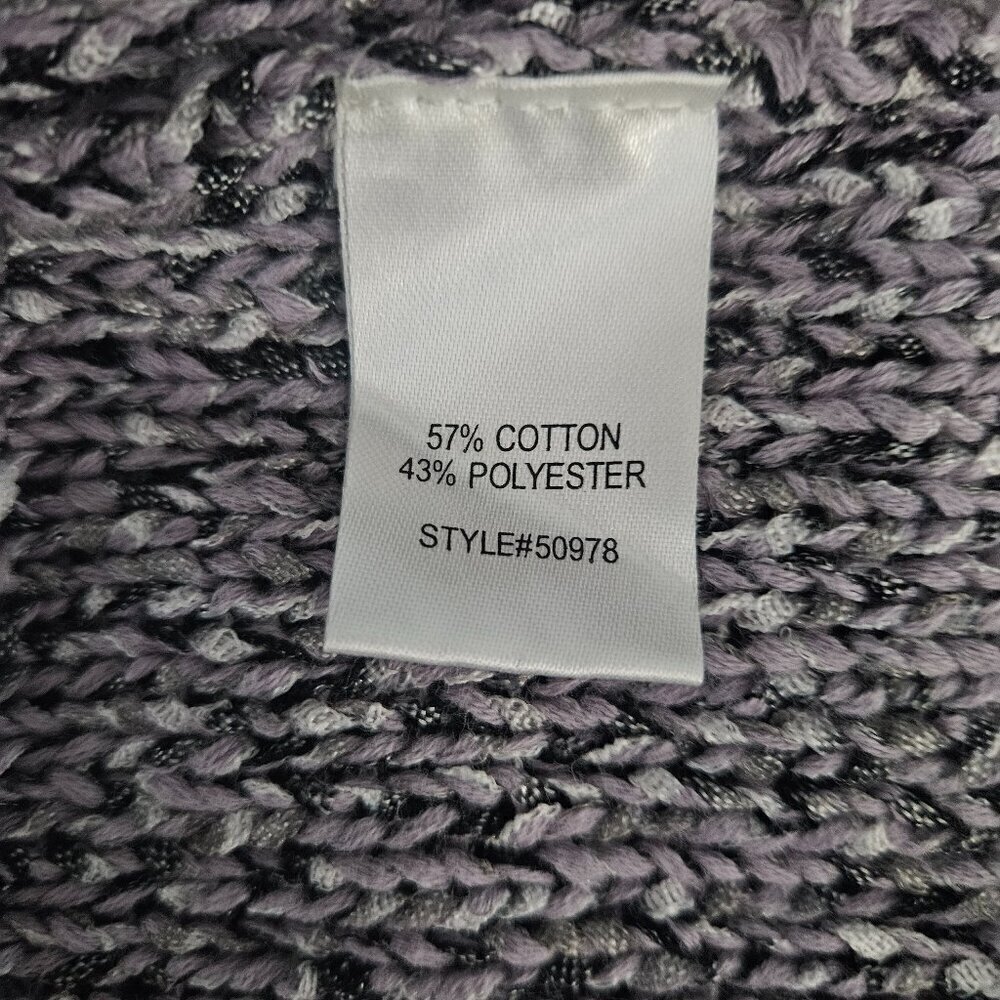 Travel Smith Long Sleeve Layering Purple Black Medium Knit Cardigan - Picture 8 of 11